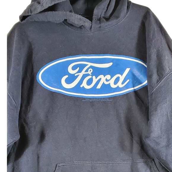 Mens Navy Blue Ford Oval Logo Hoodie Sweatshirt Large Size xxl - Picture 7 of 7